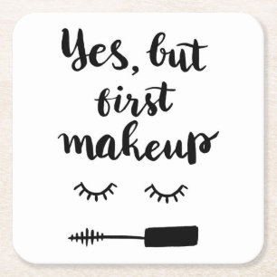 Ja aber erstes Make-up Rechteckiger Pappuntersetzer