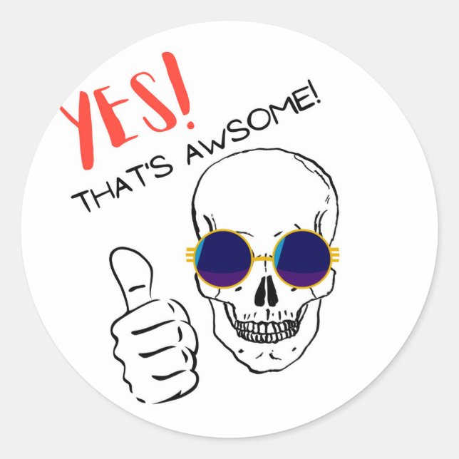JA AWSOME RUNDER AUFKLEBER (Vorderseite)