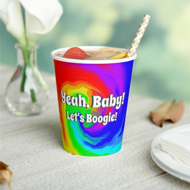 Ja Baby! Boogie Vibrant Swirl Geburtstag Pappbecher (In Situ)