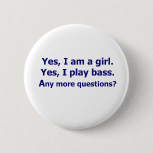 Ja bin ich ein dunkelblauer Spielbaß des Button