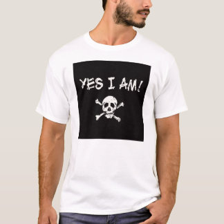 Ja bin ich ein Piraten-grundlegender T - Shirt