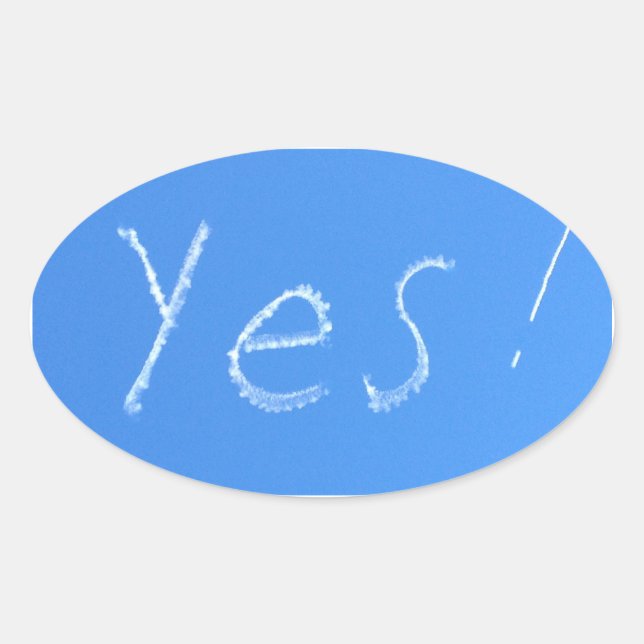 ja blau ovaler aufkleber (Vorderseite)