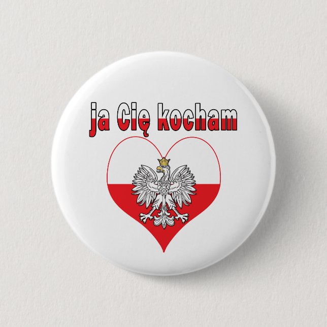 ja Cie kocham Eagle Heart Button (Vorderseite)