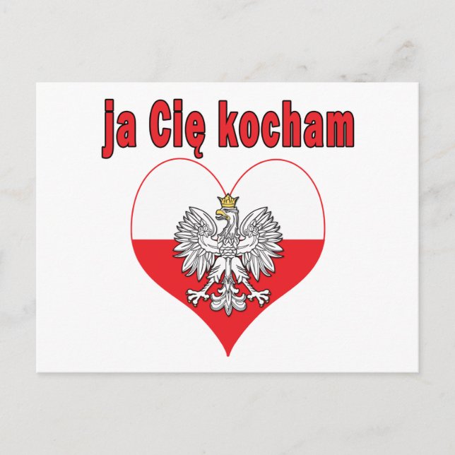 ja Cie kocham Eagle Heart Postkarte (Vorderseite)