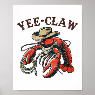 Ja, Claw! Funny Crawfish Cajun Seafood Festival Poster