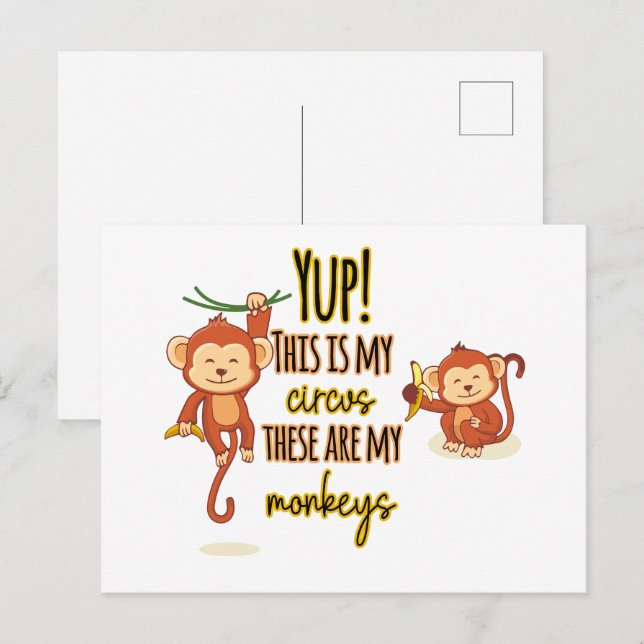 Ja! Das ist mein Zirkus, das sind meine zwei Affen Postkarte (Vorne/Hinten)