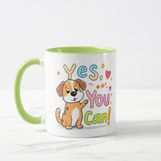 Ja, das kannst du! Niedliche Motivierend Tasse (Links)