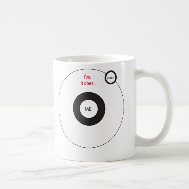 Ja, die Welt dreht sich um mich Kaffeetasse (Rechts)