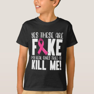 Ja, dies sind Fake Brustkrebs-Bewusstsein Monat P T-Shirt