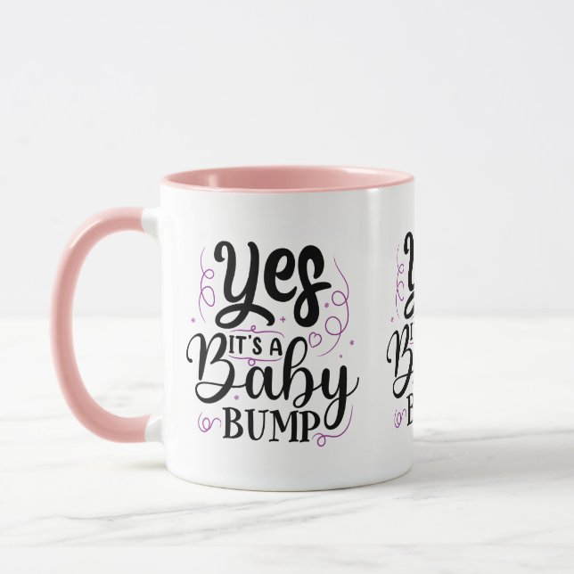 Ja, es ist ein Baby-Bump - Schwangerschaftsankündi Tasse (Links)