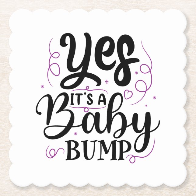 Ja, es ist ein Baby-Bump - Schwangerschaftsankündi Untersetzer (Vorderseite)