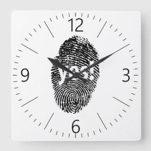 Ja: Fingerabdruck Quadratische Wanduhr