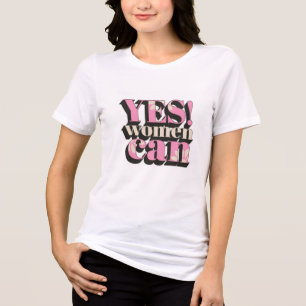 JA, FRAU KANN IM GROSSEN SCHRIFTART ÜBER T - SHIRT