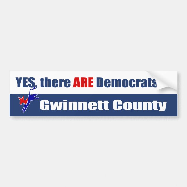 Ja GIBT es Demokraten in Gwinnett County Autoaufkleber (Vorne)