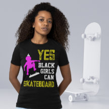 JA GIRLS KÖNNEN SKATEBOARD Afro Skater Girl