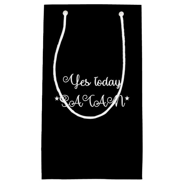 Ja Heute Satan Funny Black Kleine Geschenktüte (Vorderseite)