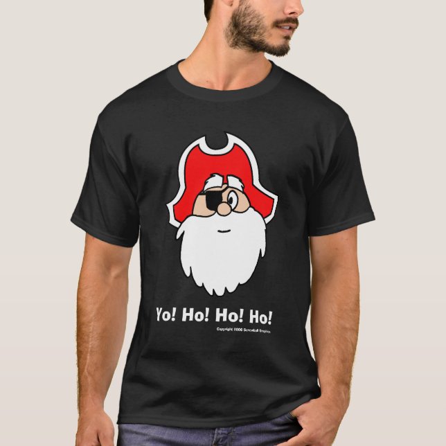 Ja! Ho! Ho! Ho! Basic Dunkles T-Shirt (Vorderseite)