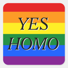 Ja, Homo-Aufkleber Quadratischer Aufkleber