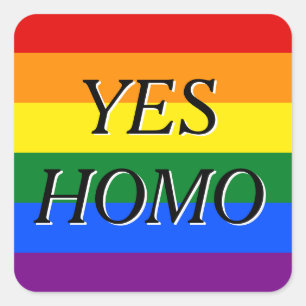 Ja, Homo-Aufkleber Quadratischer Aufkleber