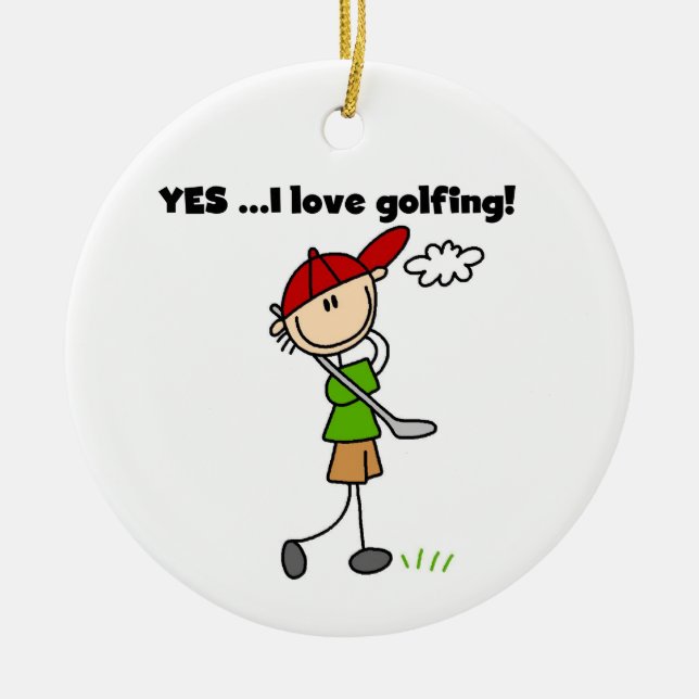 Ja I Liebe Golfing Keramik Ornament (Vorne)