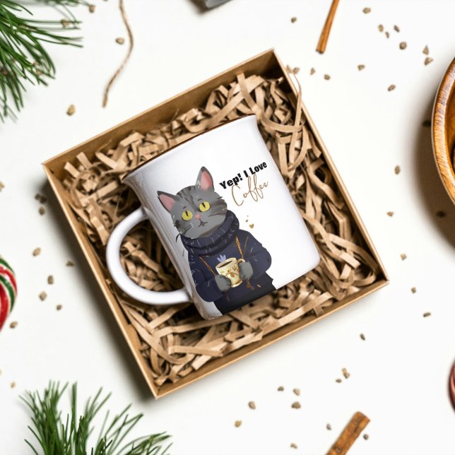 Ja! I Liebe Kaffee ODER Tee Niedlich Katze Illustr Kaffeetasse (Von Creator hochgeladen)