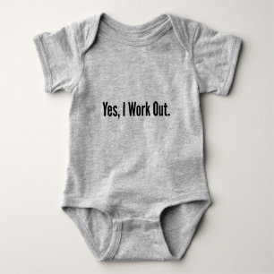 Ja, ich arbeite aus. baby strampler