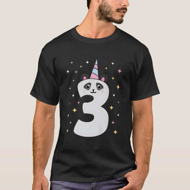 Ja ICH BIN 3 Panda Thema 3. Py T-Shirt (Vorderseite)