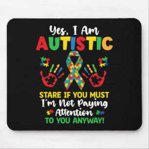 Ja, ich bin Autistische Autismus Bewusstsein Kinde Mousepad