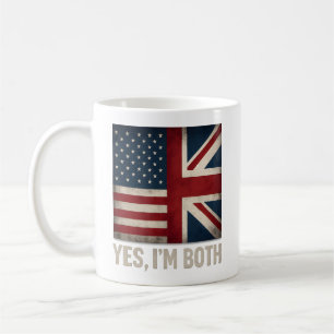 Ja, ich bin beide amerikanische britische Flaggen  Kaffeetasse