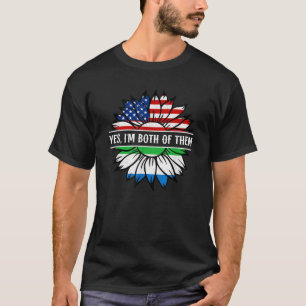 Ja, ich bin beide Sierra Leone USA Flag T-Shirt