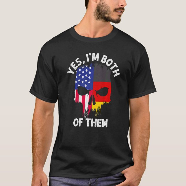 Ja, ich bin beide USA Deutschland von Steuben Day T-Shirt (Vorderseite)