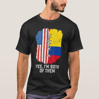 Ja, ich bin beides, halb Amerikaner, halb Kolumbia T-Shirt