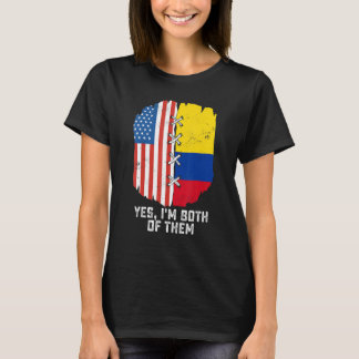 Ja, ich bin beides, halb Amerikaner, halb Kolumbia T-Shirt
