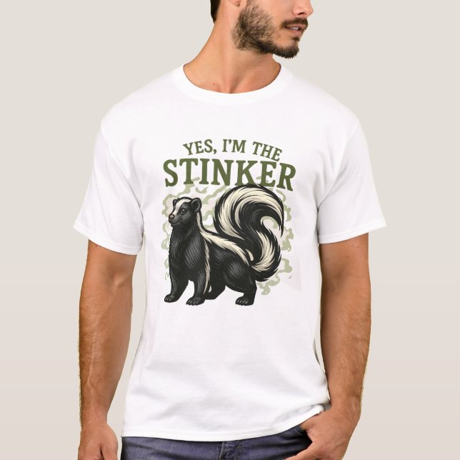 Ja, ich bin der Stinker - Funny Skunk Design T-Shirt (Vorderseite)