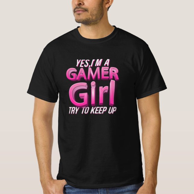 Ja, ich bin ein Gamer Girl Behalt auf T-Shirt (Vorderseite)