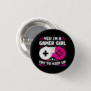 Ja, ich bin ein Gamer Girl Funny Video Gamer Gift Button