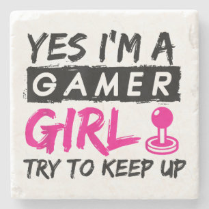 Ja, ich bin ein Gamer Girl Gaming Girl Steinuntersetzer