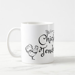 Ja, ich bin ein Hühnerzender mit Rooster-Kontur Kaffeetasse