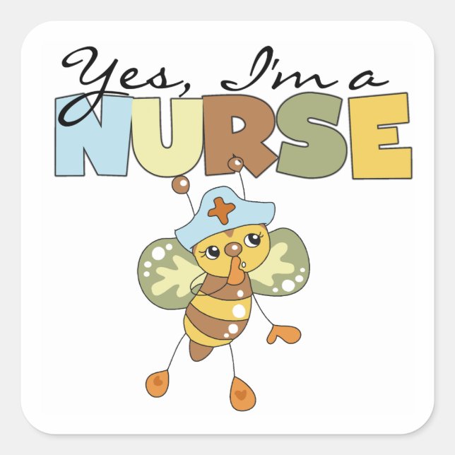 JA, ich bin ein Krankenpfleger-T - Shirt und Gesch Quadratischer Aufkleber (Vorderseite)