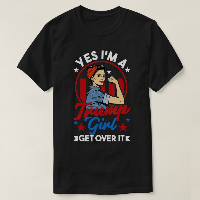 Ja, ich bin ein Mädchen, das Frauen übersteht T-Shirt (Design vorne)