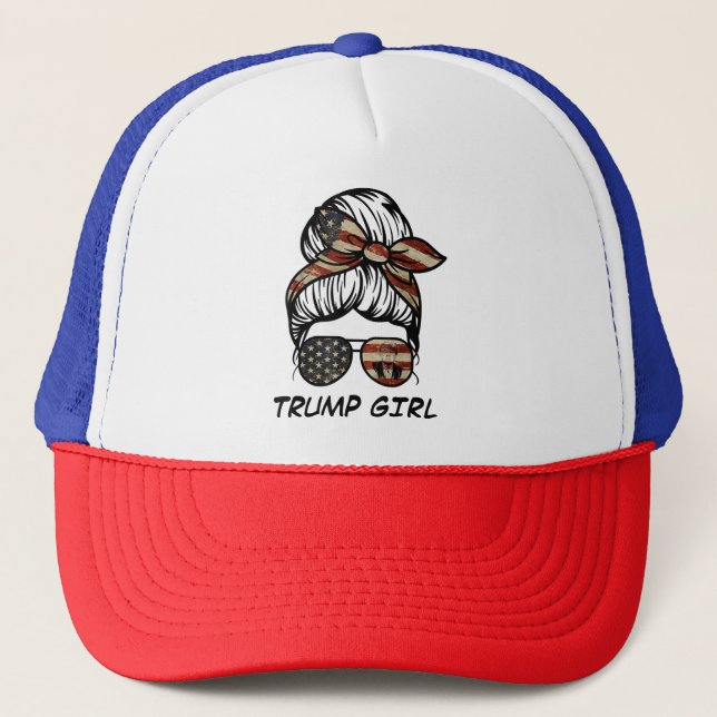 Ja, ich bin ein Trump-Mädchen, das sich darüber hi Truckerkappe (Vorderseite)