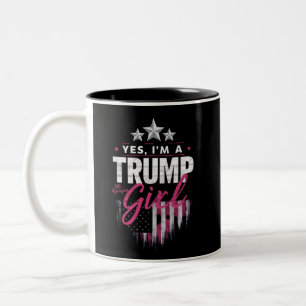 Ja, ich bin ein Trump-Mädchen, keine Entschuldigun Zweifarbige Tasse