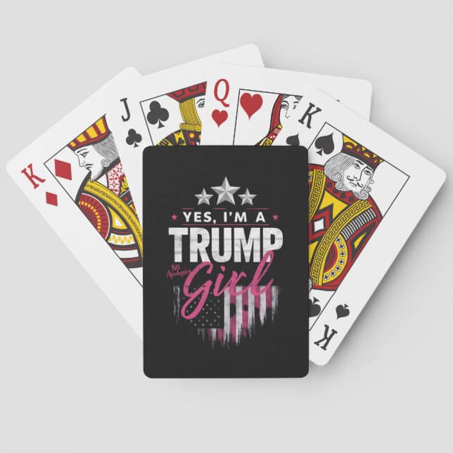 Ja, ich bin ein Trump-Mädchen ohne Entschuldigunge Spielkarten (Rückseite)