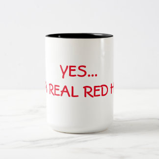 JA… Ich bin EIN WIRKLICHER ROTER KOPF Zweifarbige Tasse