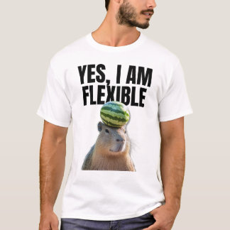 Ja, ich bin Flexible Funny Capybara T-Shirt