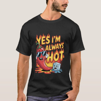 Ja, ich bin immer heiß, selbstsichere Haltung, Fre T-Shirt