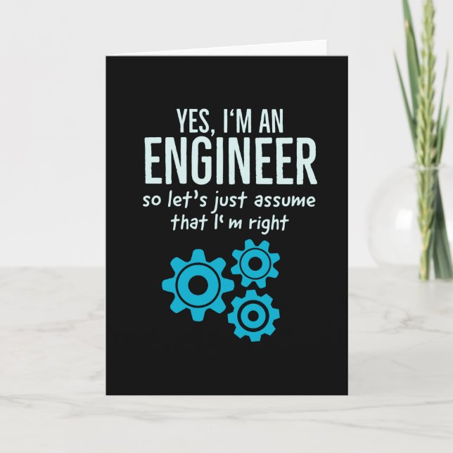 Ja, ich bin Ingenieur-Maschinenbau Karte (Vorderseite)