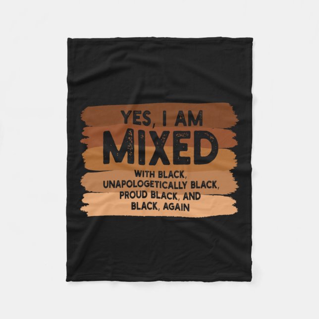 Ja, ich bin mit schwarzem schwarzen Melanin-Flagge Fleecedecke (Vorderseite)