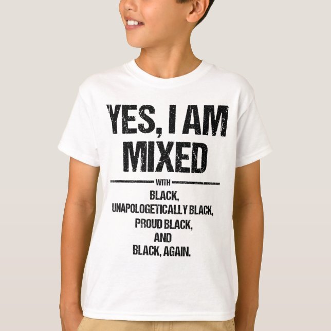 Ja, ich bin mit schwarzem, stolzen Schwarzgeschich T-Shirt (Vorderseite)