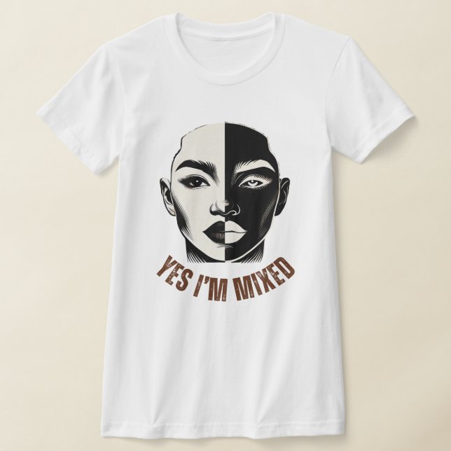 JA, ICH BIN MIXED - Biracial Identity Slim T-Shirt (Ablage )